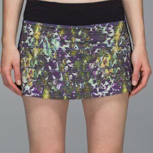 Lululemon Pace Rival Skirt II Stretch Floral Sport White Multi Size 10